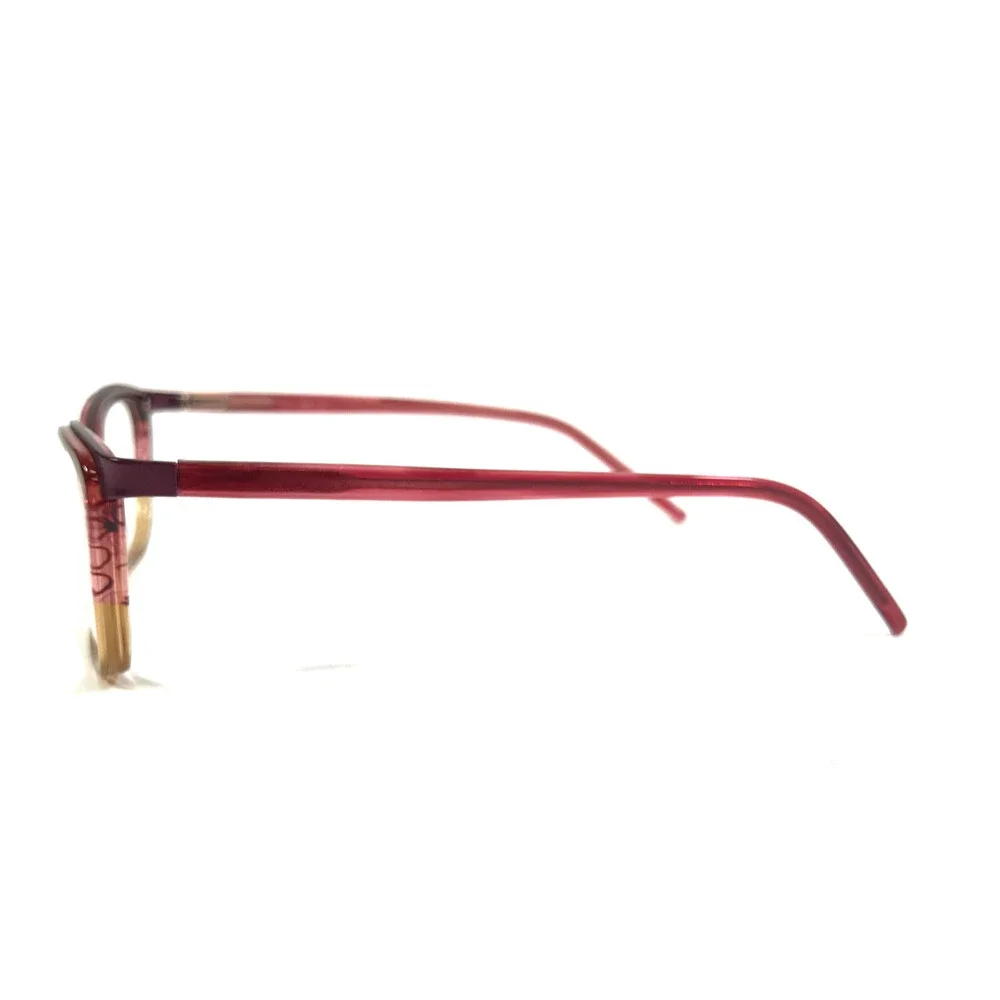 Tom Davies Eyeglasses Frame TD597 Col. 1644 Brown Red Horn Cat Eye 55-15-140
